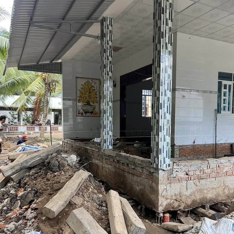 Nâng nhà lên cao 80cm tại Thành phố Trà Vinh